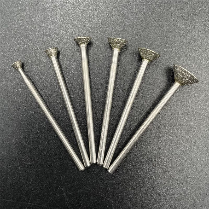 金剛石磨針金剛砂磨頭玻璃石頭刻字玉石開窗去皮雕刻2.35mm柄徑