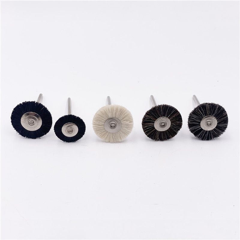 廠家供應(yīng)牙科技工帶柄鬃刷 拋光輪黑棕刷 齒科工廠材料