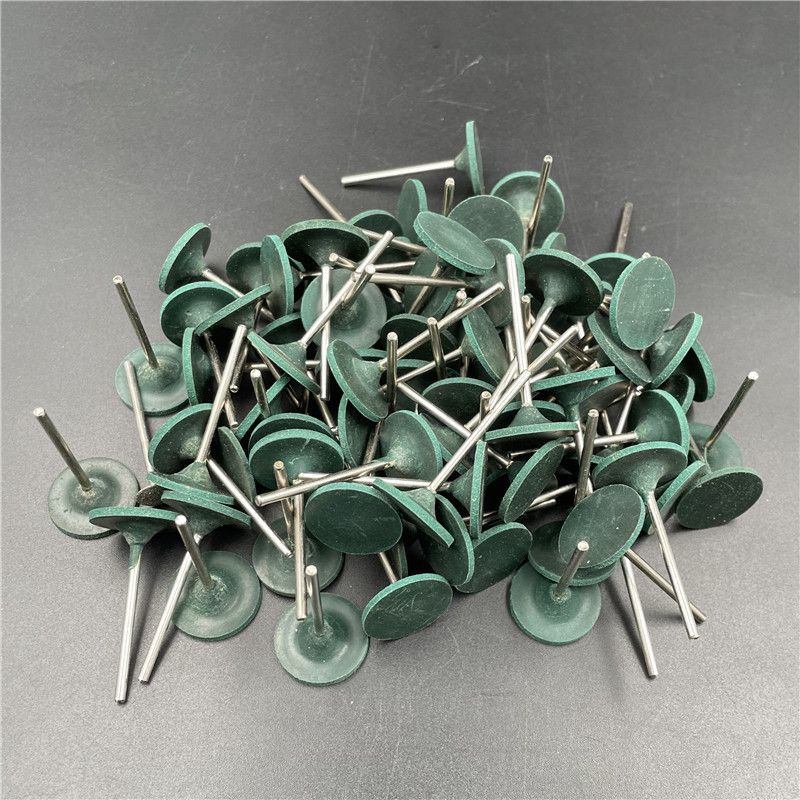 廠家供應牙科技工材料綠膠輪帶柄拋光膠片廠用